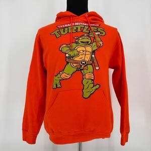 TMNT Michelangelo Hoodie Small Orange Pullover Teenage Mutant Ninja Turtles